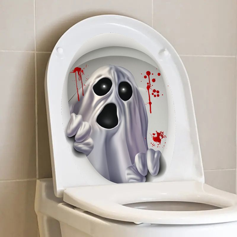 Ove neue Geist Halloween Abdeckung Dekoration Toilette CH81217 Badezimmer Wandaufkleber_voghion.com