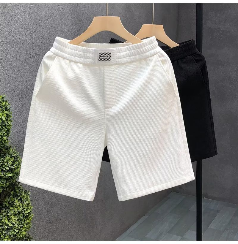 Pantalones cortos blancos ligeros de lujo para hombre, ropa de abrigo de verano, pantalones cortos deportivos casuales de longitud media para hombre._voghion.com