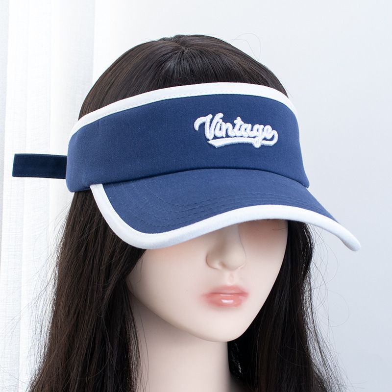 Unbeatable Quality American Embroidered Letter Empty Top 2024 Spring And Summer New Casual Sunscreen Duck Tongue Sunshade Hat_voghion.com