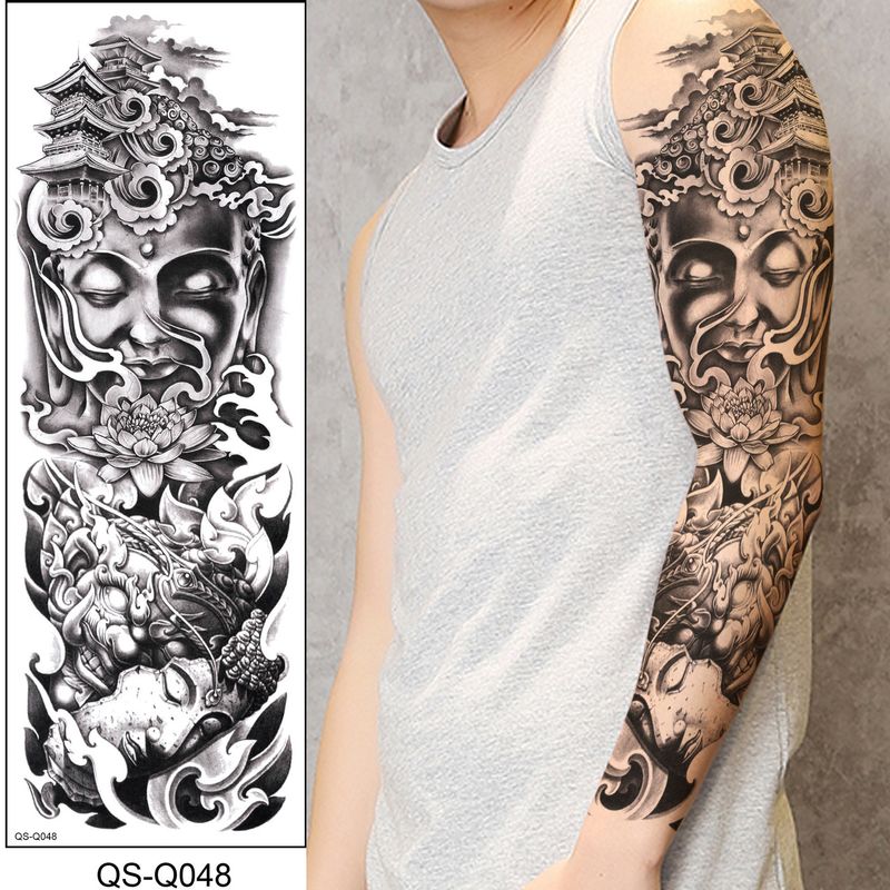 Autocollant de tatouage de bras de fleur entière unisexe en option_voghion.com