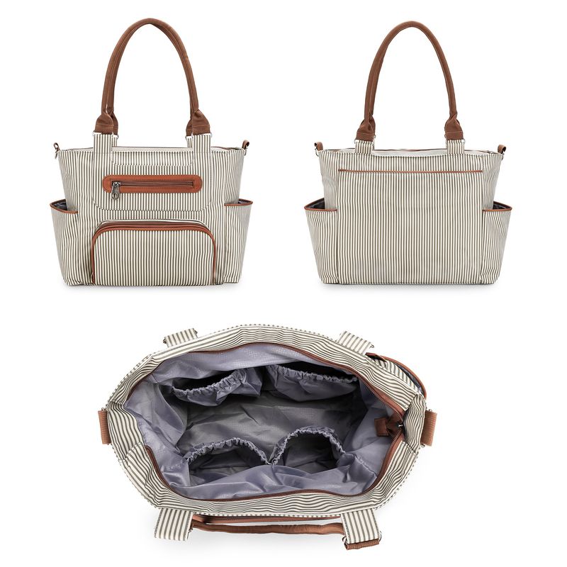 Aboutbaby Large Capacity 7-Piece Diaper Bag Set Multi-Functional Shoulder Tote With Spacious Compartments Stylish & Durable Polyester Travel Daily Use_voghion.com