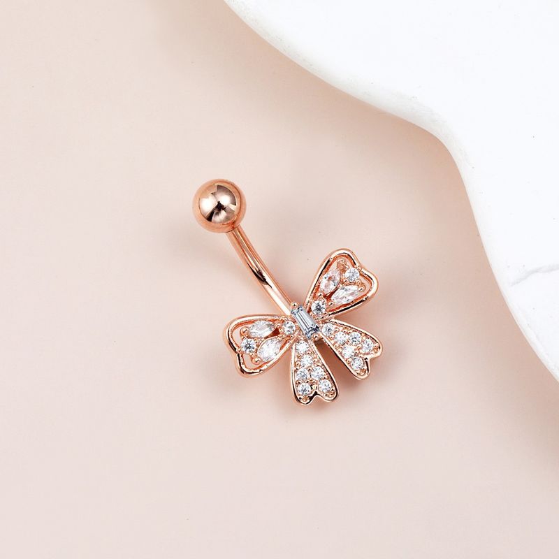 Piercing per ombelico a farfalla con diamanti - Piercing per il corpo in stile europeo, piercing alla moda e ipoallergenico_voghion.com