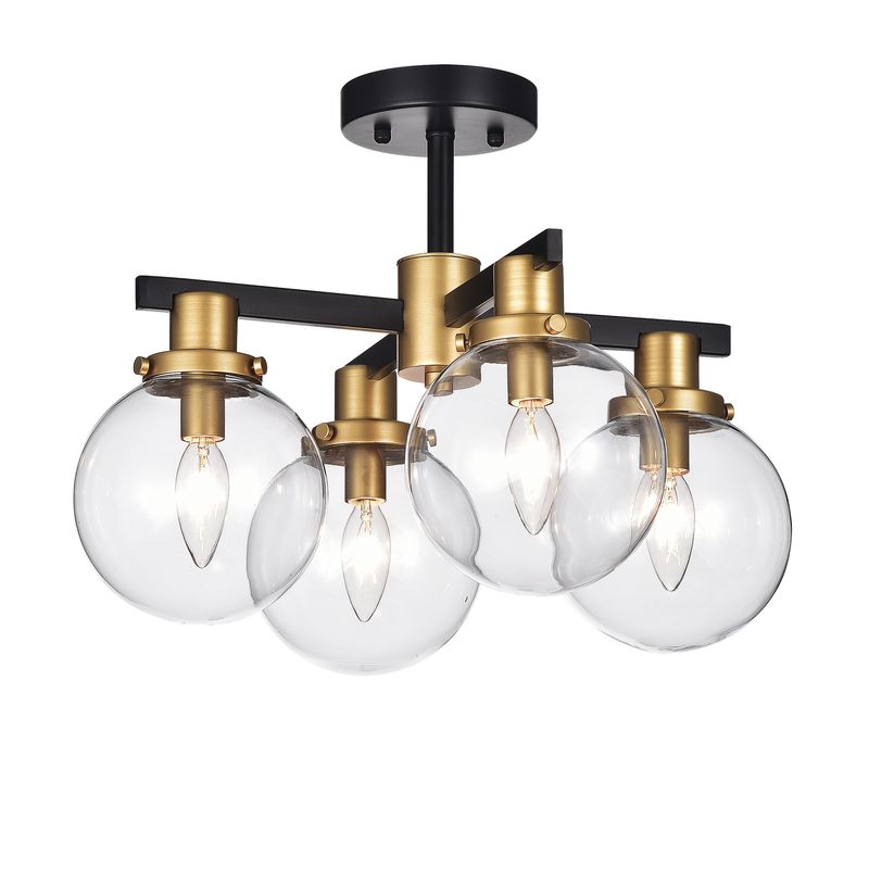 Tegan Black & Gold 4-light Flushmount Ceiling Light_voghion.com