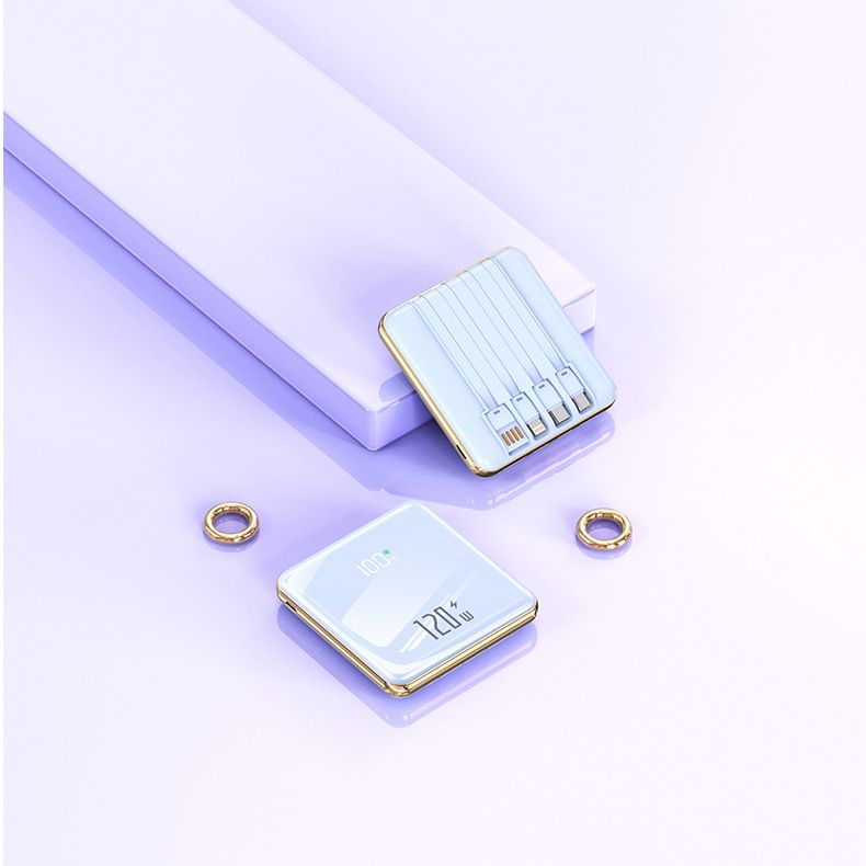 3C-zertifizierte 120-W-Superschnelllade-Mini-Powerbank mit 20.000 mAh und integriertem Kabel, tragbares Ladegerät mit ultragroßer Kapazität_voghion.com