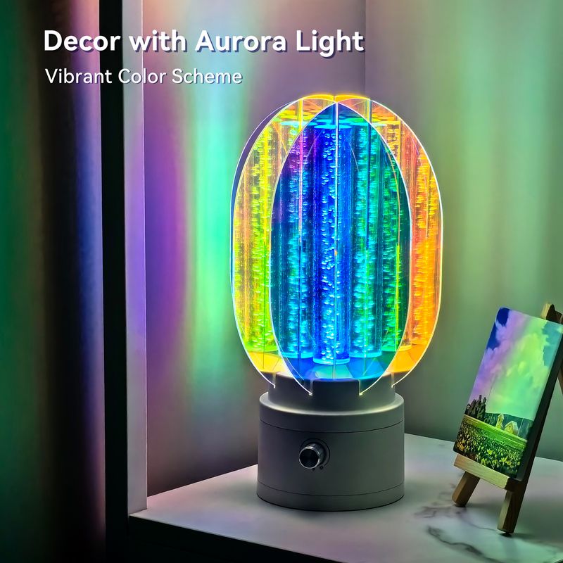 Luce notturna rotante creativa Aurora ricaricabile per atmosfera romantica con oscuramento continuo e cielo stellato_voghion.com