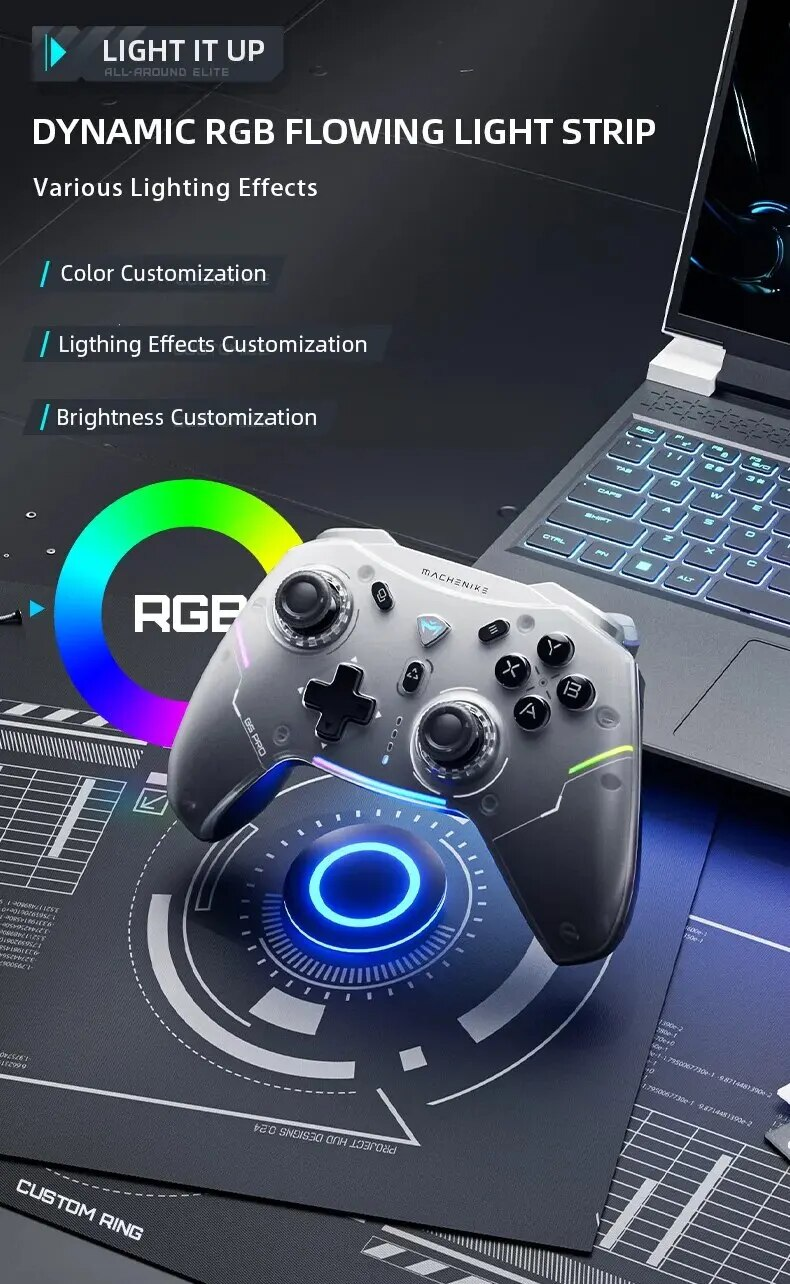 Gamepad bezvadu spēļu kontrolieris he G5 Pro Elite Hall Trigger kursorsvira mehāniskās taustes pogas slēdzim, datoram, Android, IOS_voghion.com