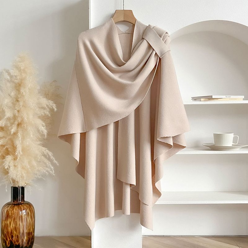 Women's Shawls New Style Solid Color Versatile Women's Scarf Southeast Asia Popular Solid Color Cloak Shawl Long Scarf_voghion.com