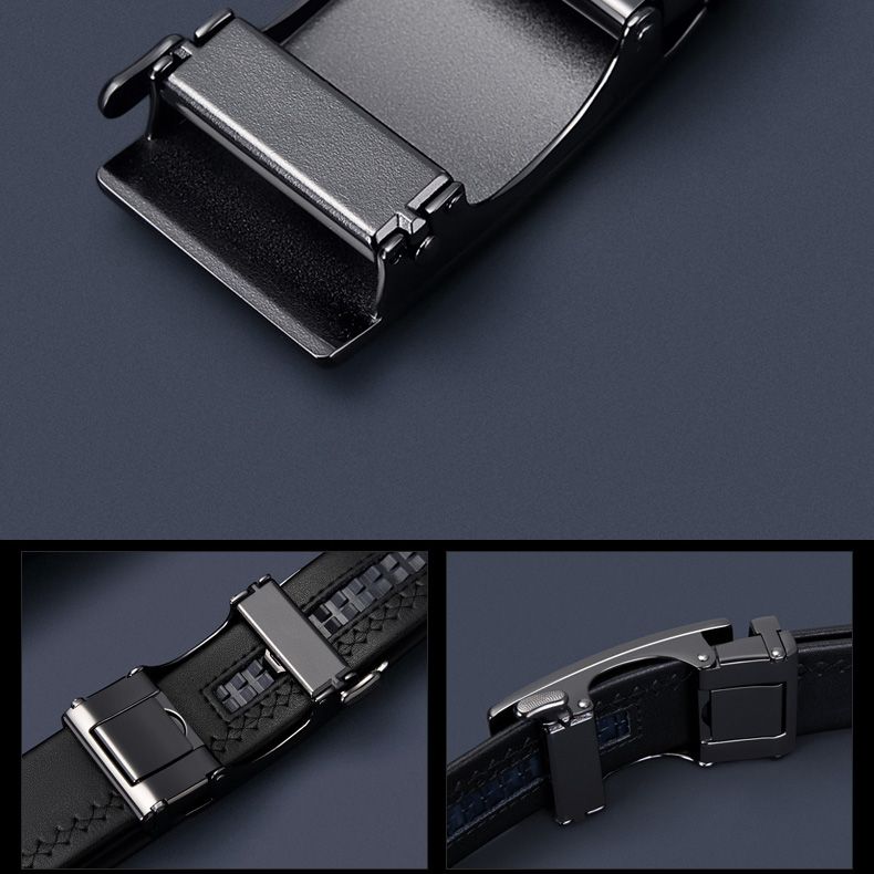 HOT GOLF Herren Gürtel aus echtem Leder mit automatischer Schnalle, trendiger Casual Business-Hosengürtel, vielseitig und einfach_voghion.com