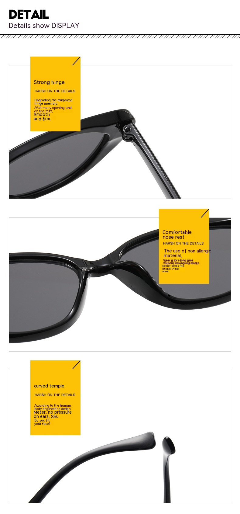 New Retro Triangle Cat Eyes, Small Face, Sunglasses for Women, High Grade, Instagram Black Small Frame, Sun Protection Style, Photography Sunglasses_voghion.com