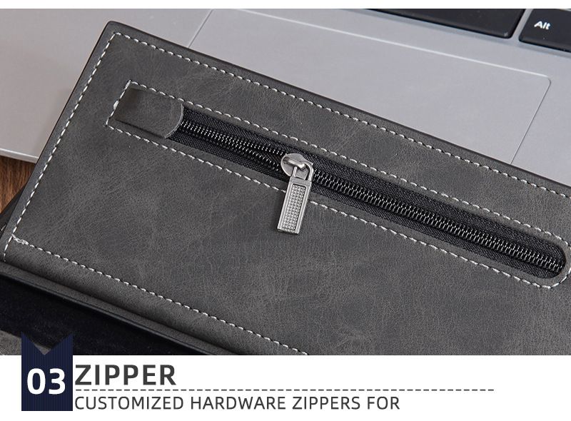 BAELLERRY New Men's Long Wallet With 17 Card Slots, Tri-Fold Design, Minimalist Business Style, Zippered Bill Compartment_voghion.com