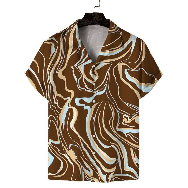 2023 Fashion Resort Freizeit bedrucktes Herrenhemd mit geometrischem Muster_voghion.com