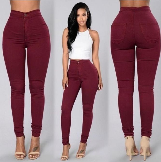 Dameskleding Elastische snoepkleurige broek Slim fit casual broek_voghion.com