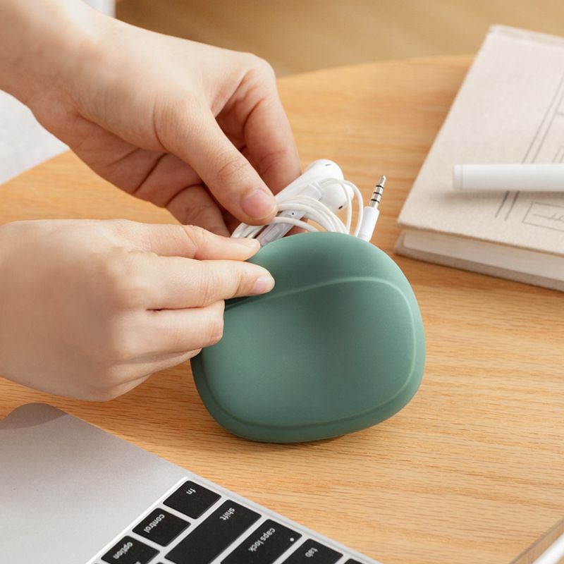 Přenosná úložná krabička na datový kabel pro sluchátka, jednoduchá úložná krabička na datový kabel pro mobilní telefon, silikonová taška, úložná krabička, roztomilá peněženka na mince_voghion.com