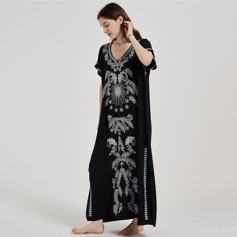 popolare copricostume da spiaggia ricamato in rayon da donna, stile abito ricamato, camicia di protezione solare per bikini al mare, 20 colori_voghion.com