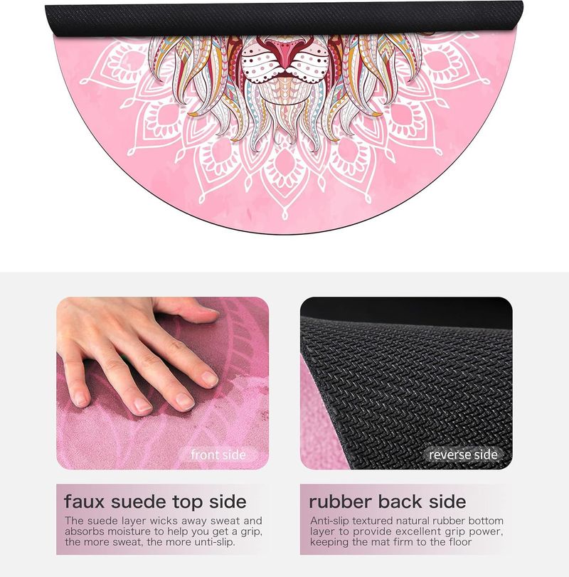 Yogamatten Suède Natuurlijke Rubber Meditatiemat Grote Ronde Mat Meditatie Meditatie Omgekeerde Mat Ondersteuning Antislip SGS Gecertificeerd_voghion.com