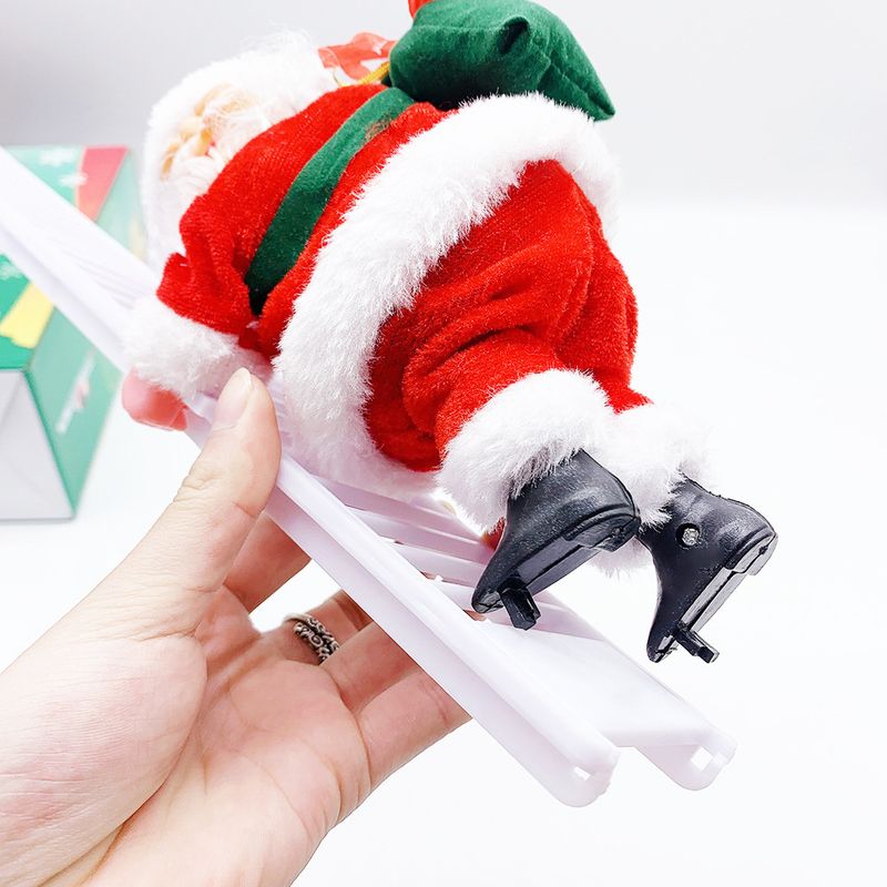 Juguete eléctrico navideño de fibra óptica para escalar con Papá Noel y trasero móvil: decoración navideña divertida para niños y escaparate festivo._voghion.com