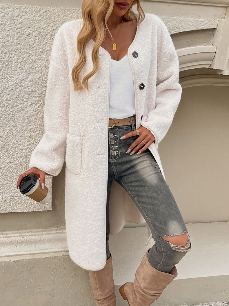 Abbigliamento donna 2024 autunno e inverno casual cardigan bottone tasca giacca a vento_voghion.com