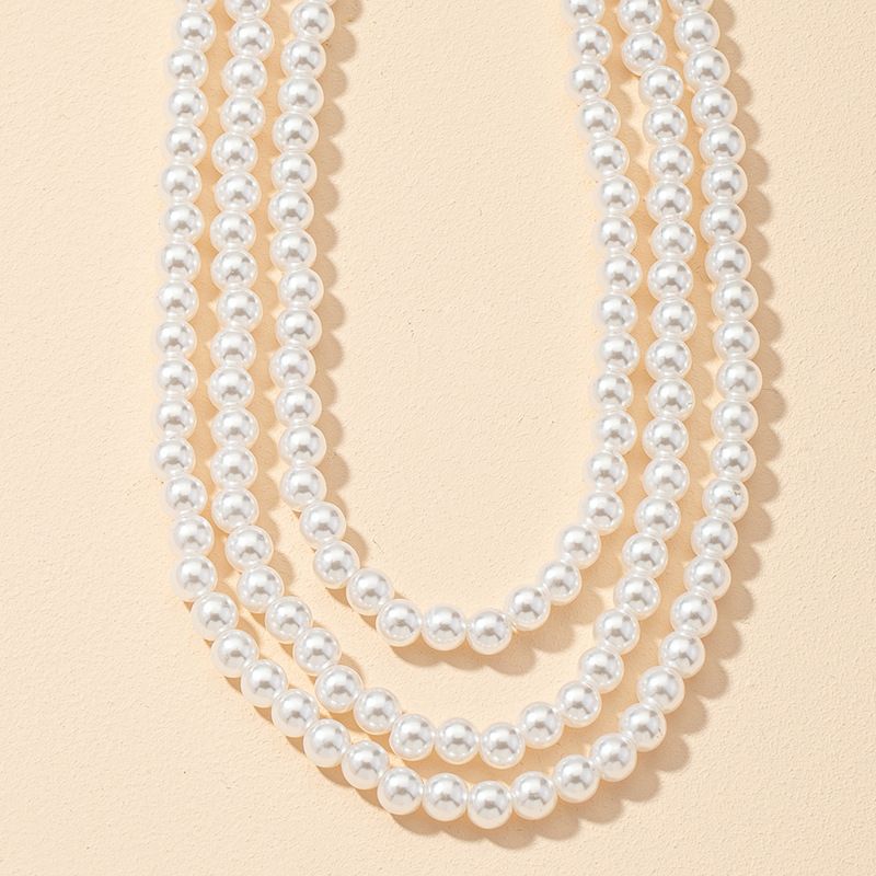Populaire sieraden Drie nieuwe halskettingen Kleine parel Multi-layer ketting_voghion.com