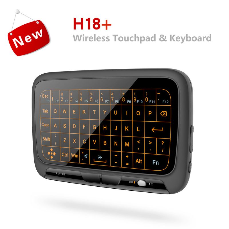 Teclado Touchpad sem fio H18+ Mini - Teclado Full-Touch ultrafino 2.4G com bateria recarregável e gestos multitoque (143 x 89,5 mm, 1600 DPI)_voghion.com