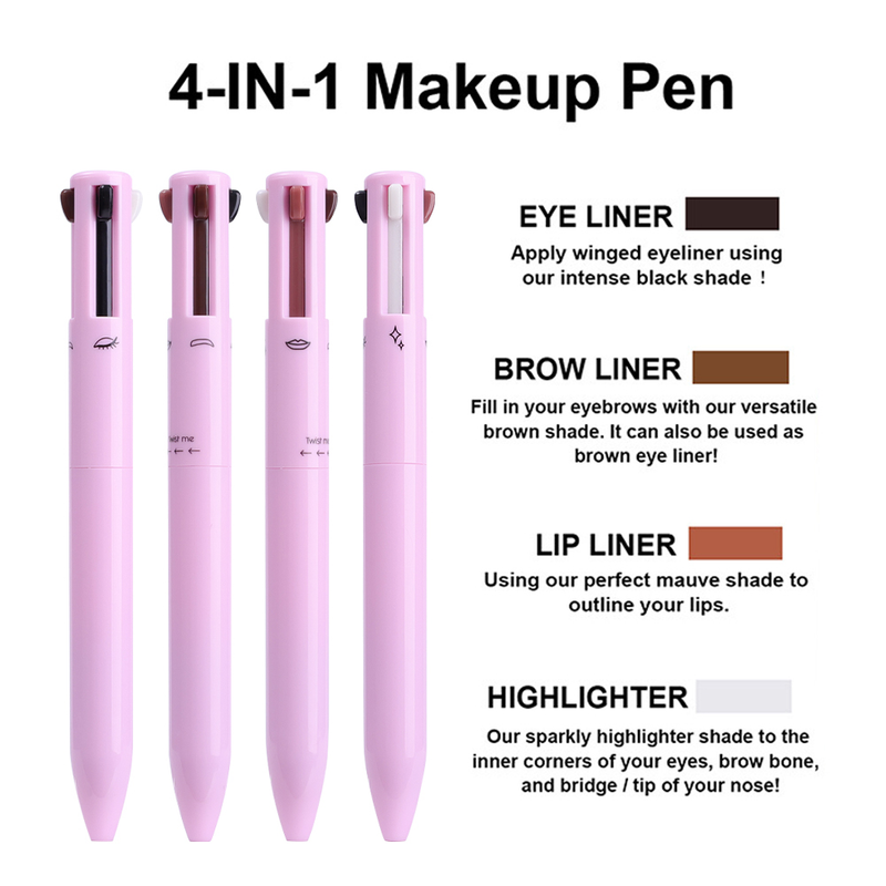 4-in-1 multi-function eyeliner waterproof eyeliner durable easy color fluorescent pen cosmetics tools_voghion.com