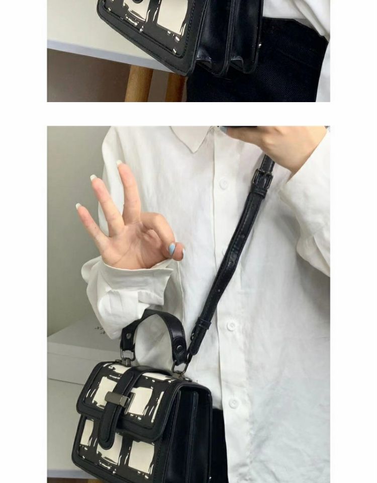 Gefühl Handtasche, Graffiti Modische Kleine Fang, 2024 Neue frauen, Kleine und Vielseitig, One Shoulder Skew Straddle_voghion.com