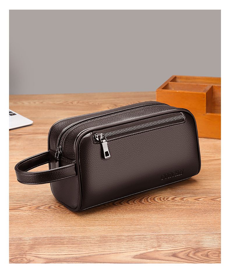 New Men's High Quality Large Capacity Business And Leisure Soft Leather Multi Pocket Handbag For Men_voghion.com