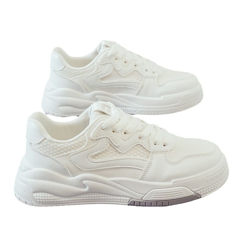 Nuova moda color block per sport e tempo libero per l'autunno 2025, lacci bianchi, stile college, scarpe da donna taglie forti_voghion.com