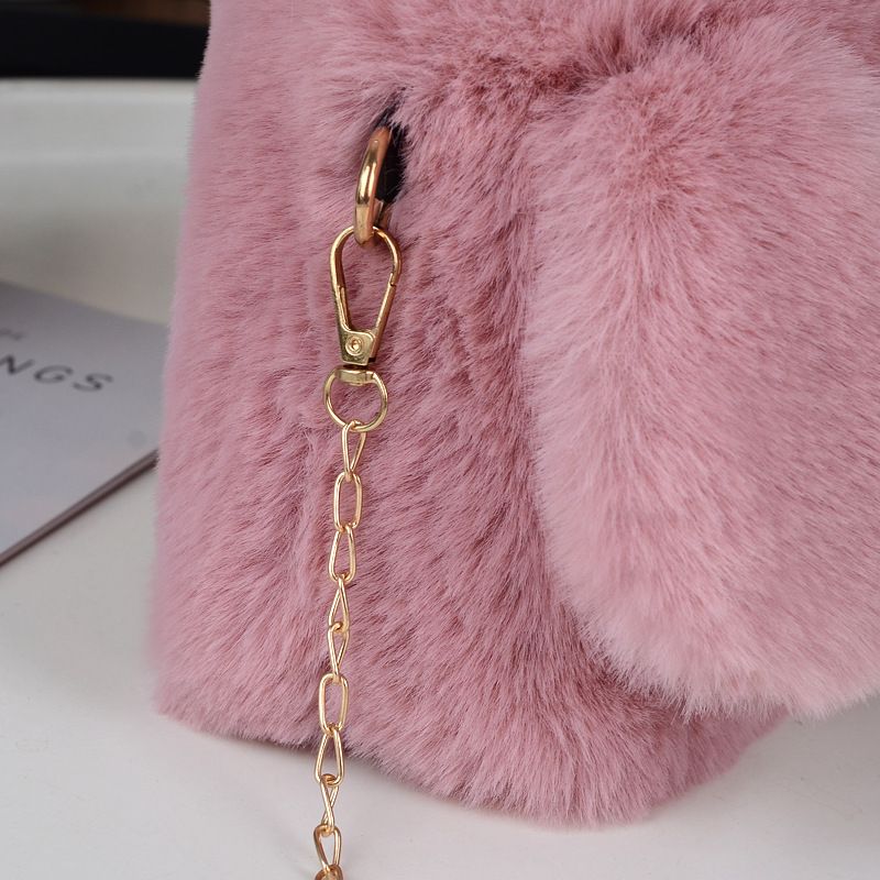 New Cute Big Eyes Dog Bag With Diagonal Cross Chain Single Shoulder Handbag Wool Versatile Plush Small Bag_voghion.com