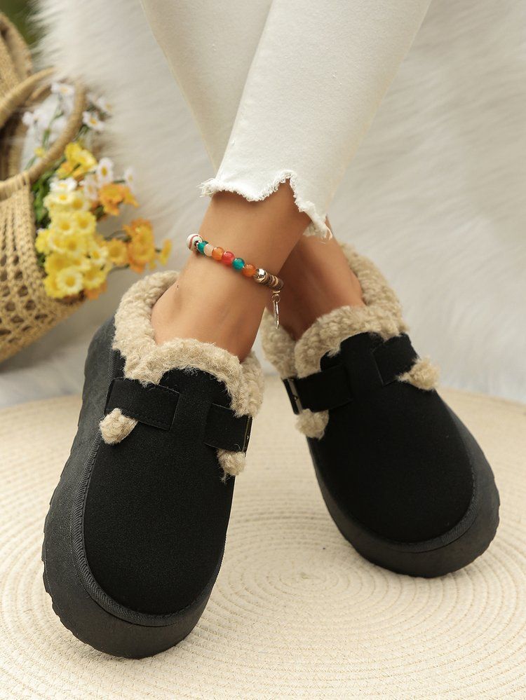 Women's Shoes Large Size Thick Soled Slippers For Women Winter New Retro Cotton Shoes Snow Boots For Women_voghion.com