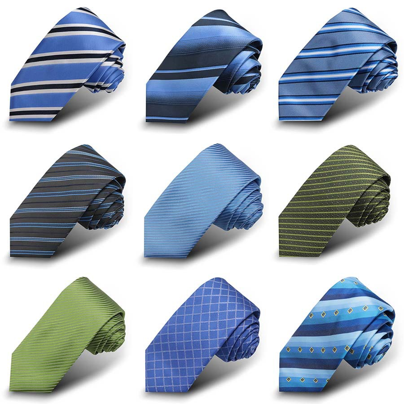 Cravatta da uomo blu jacquard di alta qualità, abbigliamento formale da uomo, avvocato fiscale per il commercio estero in poliestere Shengzhou all'ingrosso_voghion.com