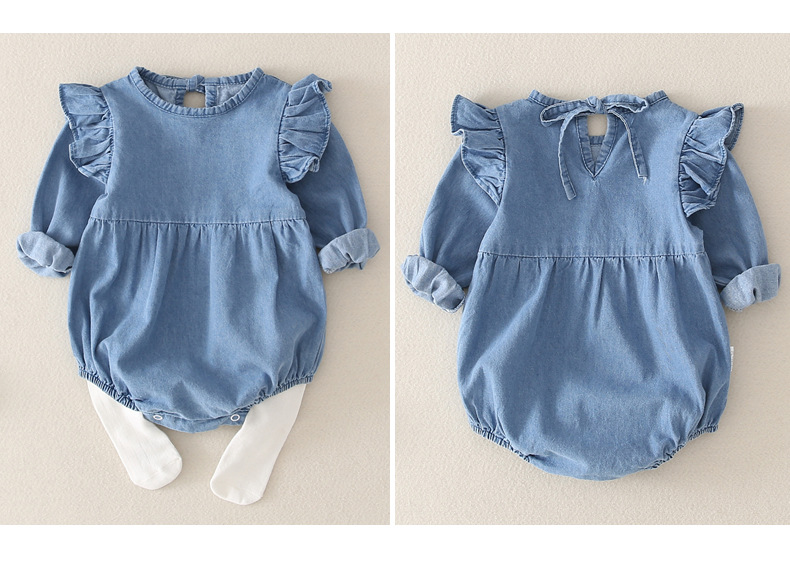 Babyklær Trekant langermet baby baby skjortekrage cowboy søsken trekant kravledress_voghion.com