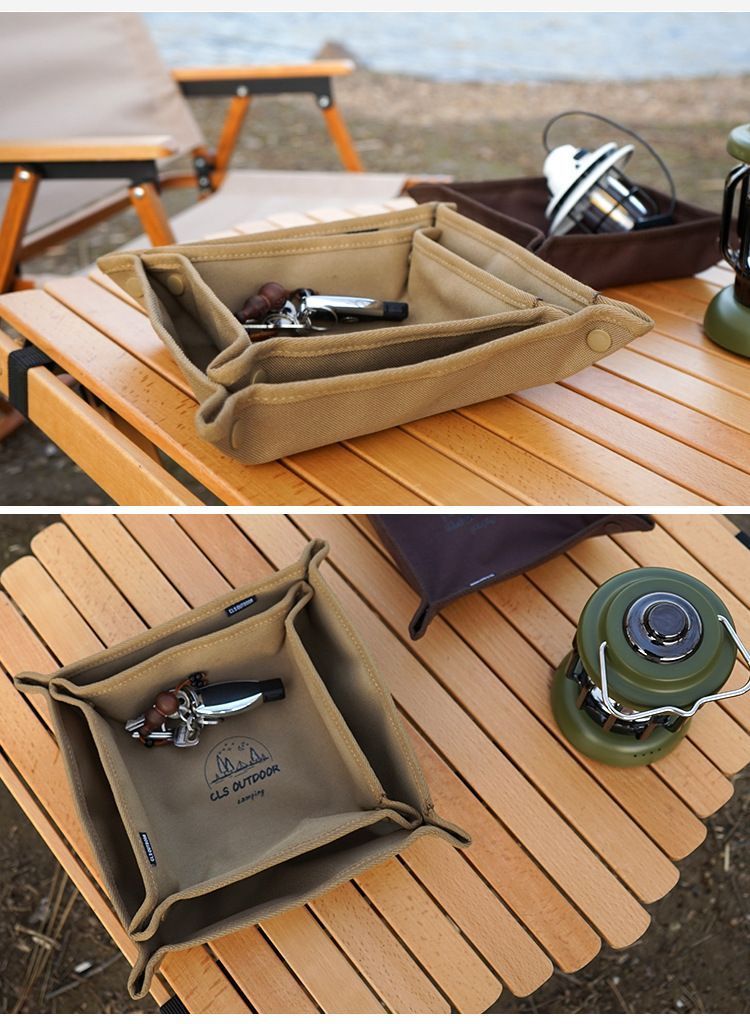 CLS Outdoor Camping Home Travel Box Portable Folding Square Miscellaneous Storage Tray_voghion.com