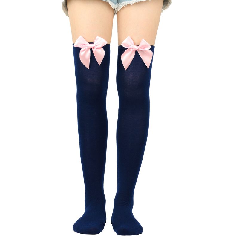 Calze sexy con fiocco per San Valentino sopra il ginocchio, calze alte, calze da donna, calze per feste di appuntamenti_voghion.com