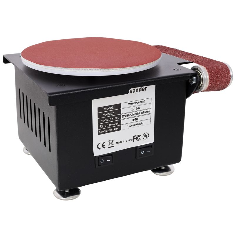 2 In 1 Mini Belt Disc Sander,Bench Grinder Small Spindle Sander Machine For Wood Metal Stone Diy Grinding,Adjustable Speed Electric Sander_voghion.com