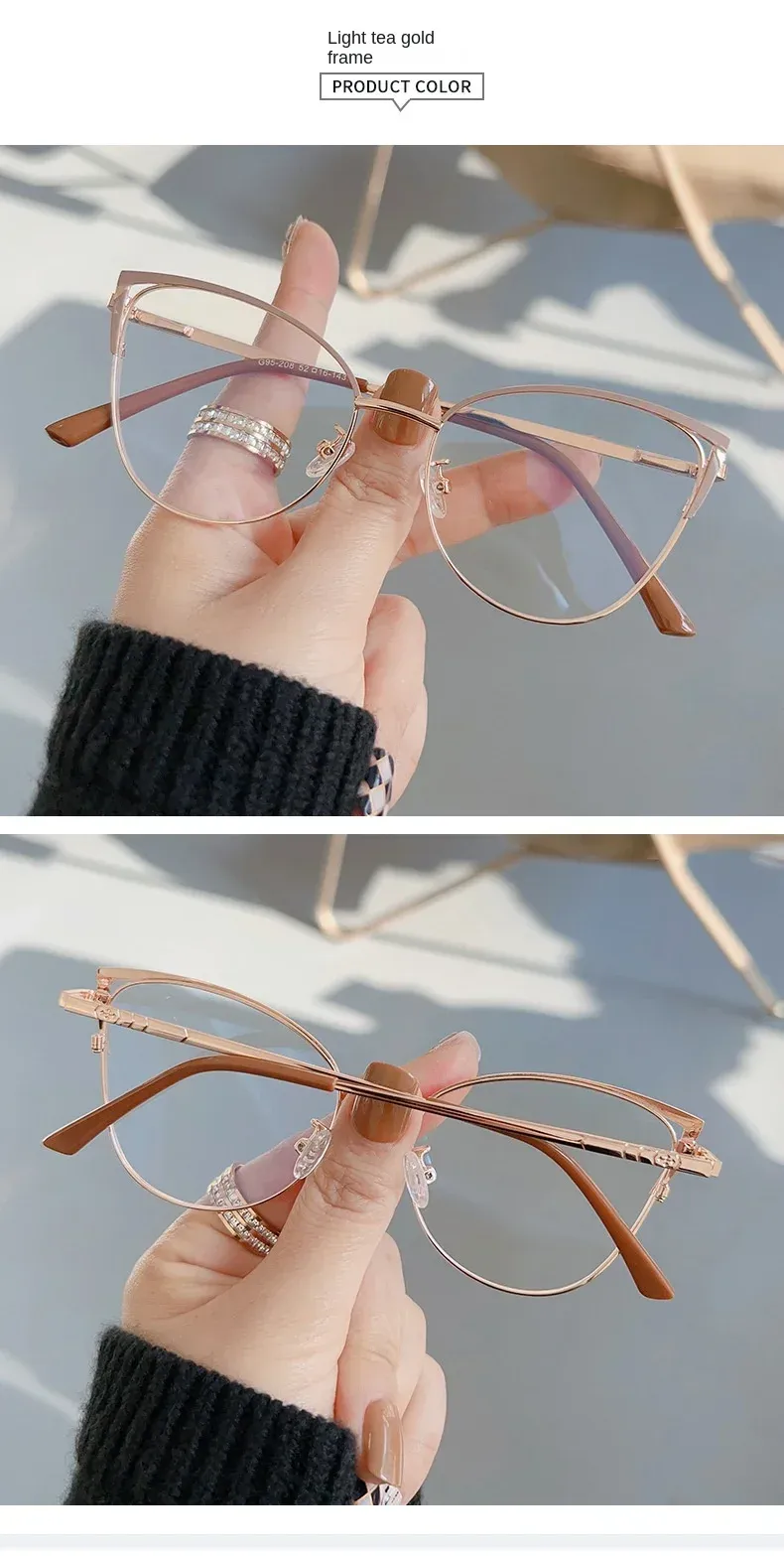 New Arrivals New Fashion Anti Blue Light Blocking Glasses Women Men Retro Cat Eye Frame Reading Computer Clear Lens Simple Female_voghion.com