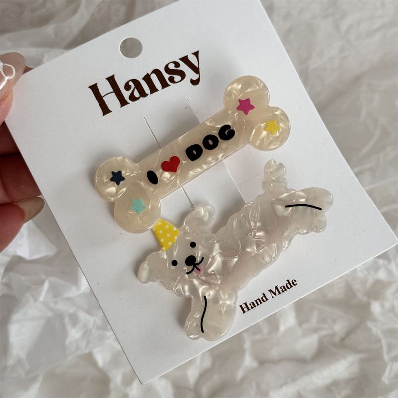 Pacote com 2 lindos grampos de cabelo para filhotes de gatinhos, garfo, colher, franja, grampo, versátil, desenho animado_voghion.com