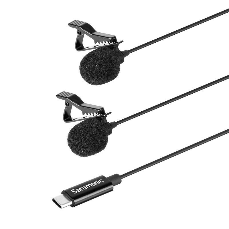 Saramonic LavMicro U3C USB Type-C kondenzátor kettős Lavalier hajtókamikrofon Android okostelefonhoz Youtube videó_voghion.com