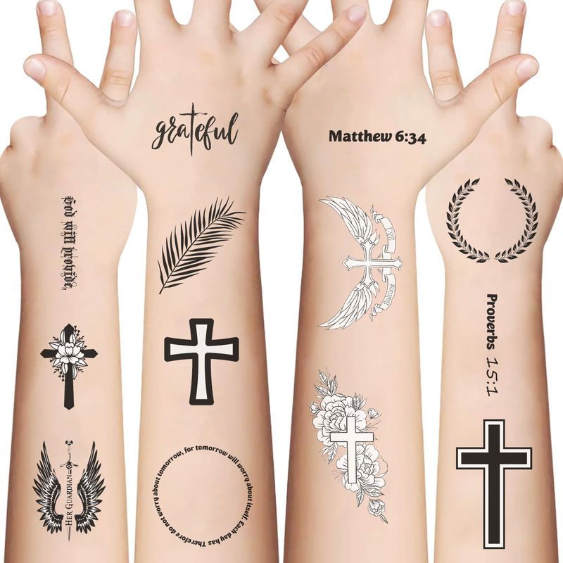 Nouveaux autocollants de tatouage noir et blanc de la série Sheng Jing, imperméables, pour fête, cadeau amusant_voghion.com