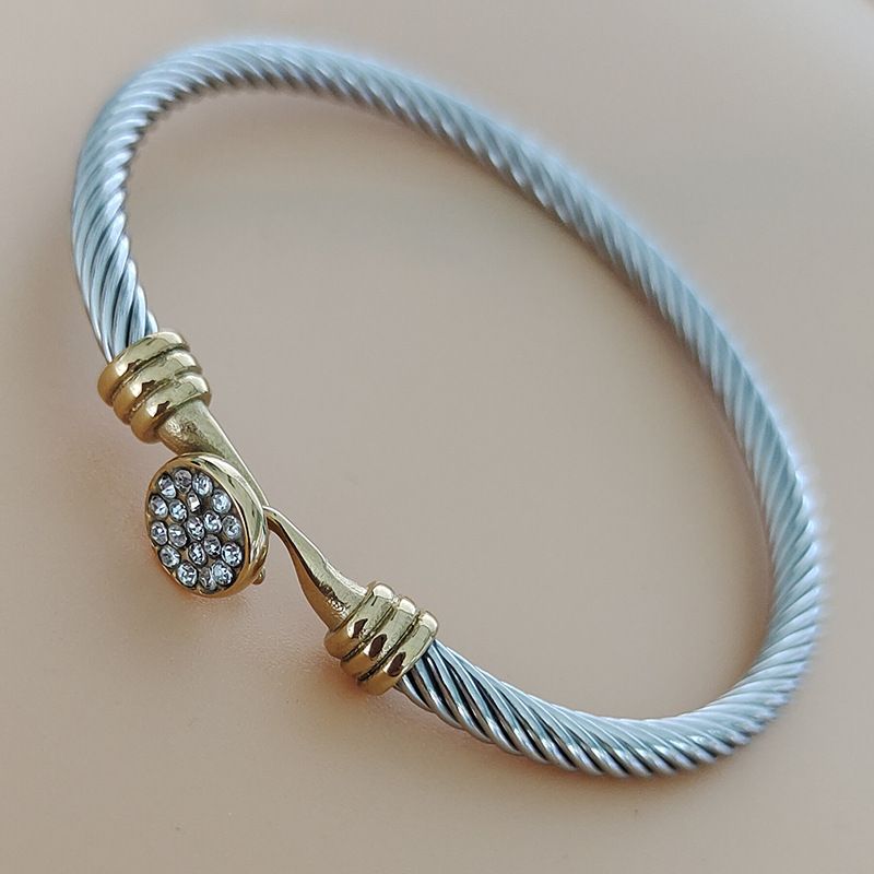 Zapestnice in uhani Zapestnice iz nerjavečega jekla Lahka luksuzna cirkonska retro modna zapestnica iz nerjavečega jekla z diamanti_voghion.com