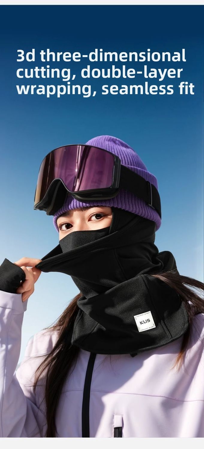 Skimaske Gesichtsschutz Winter Outdoor Nackenwärmer Winddicht Atmungsaktiv Kältebeständig Kopfbedeckung Radfahren Fleece Unverzichtbar_voghion.com
