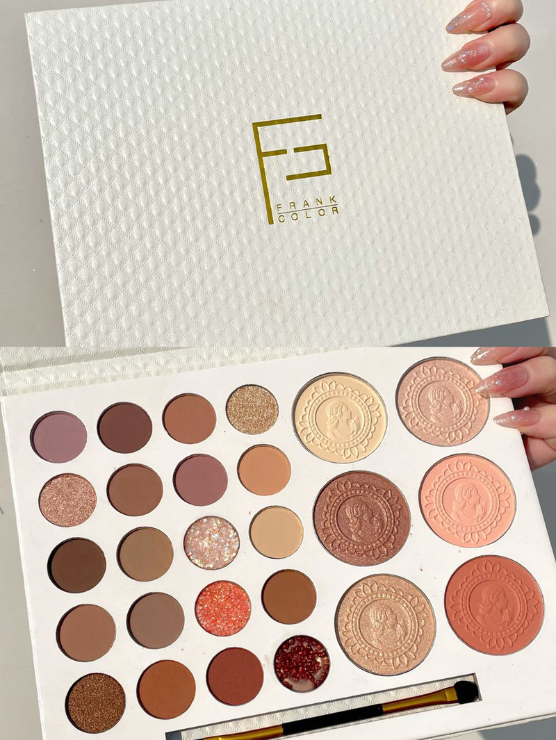 FrankColor Cardamom Age 26 color eye shadow plate high gloss powder blusher pearl matte glitter powder eye shadow with_voghion.com