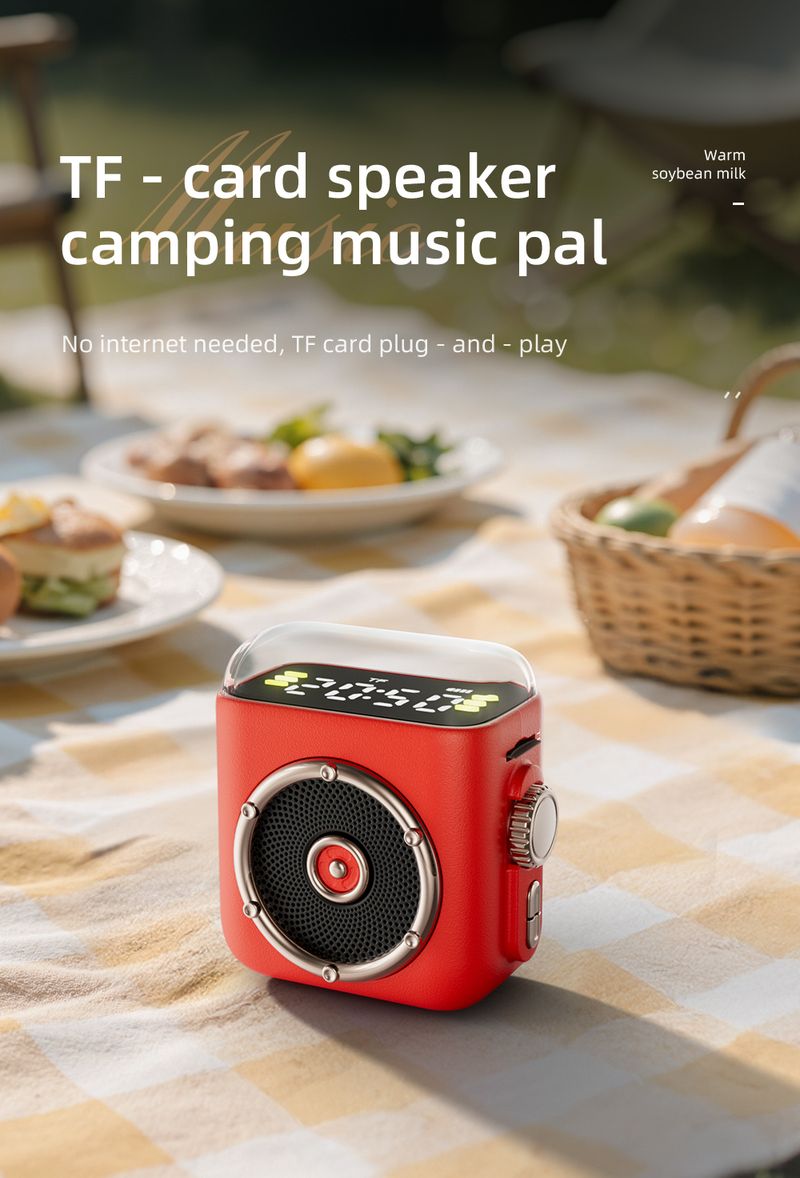 Mini Magnetic Backcip Bluetooth Speaker Time Display HiFi Sound Box Wireless Night Light MP3 Music Player Handsfree_voghion.com