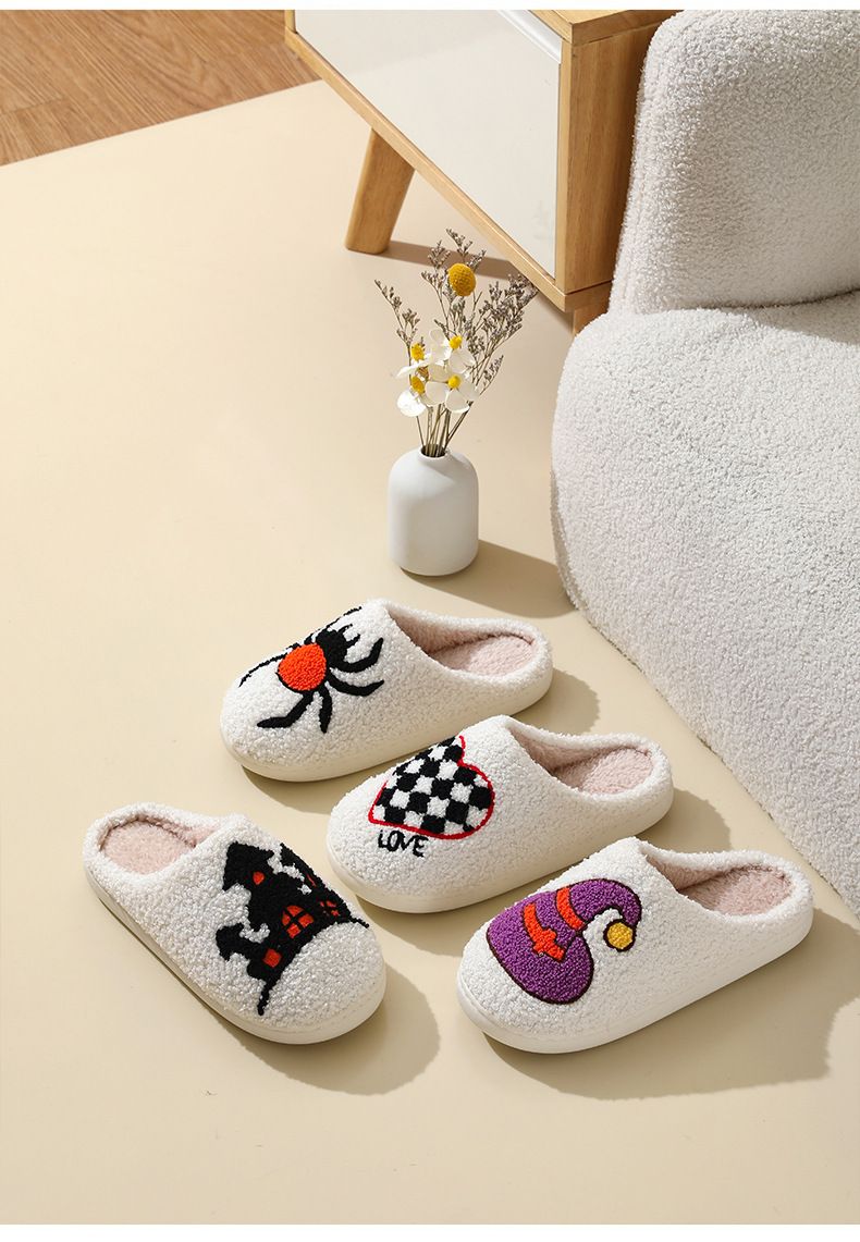 2024 Autunno/Inverno Cartone animato Cotone per coppie femminili, Arredamento per la casa antiscivolo, Calore interno, Pantofole di Halloween_voghion.com