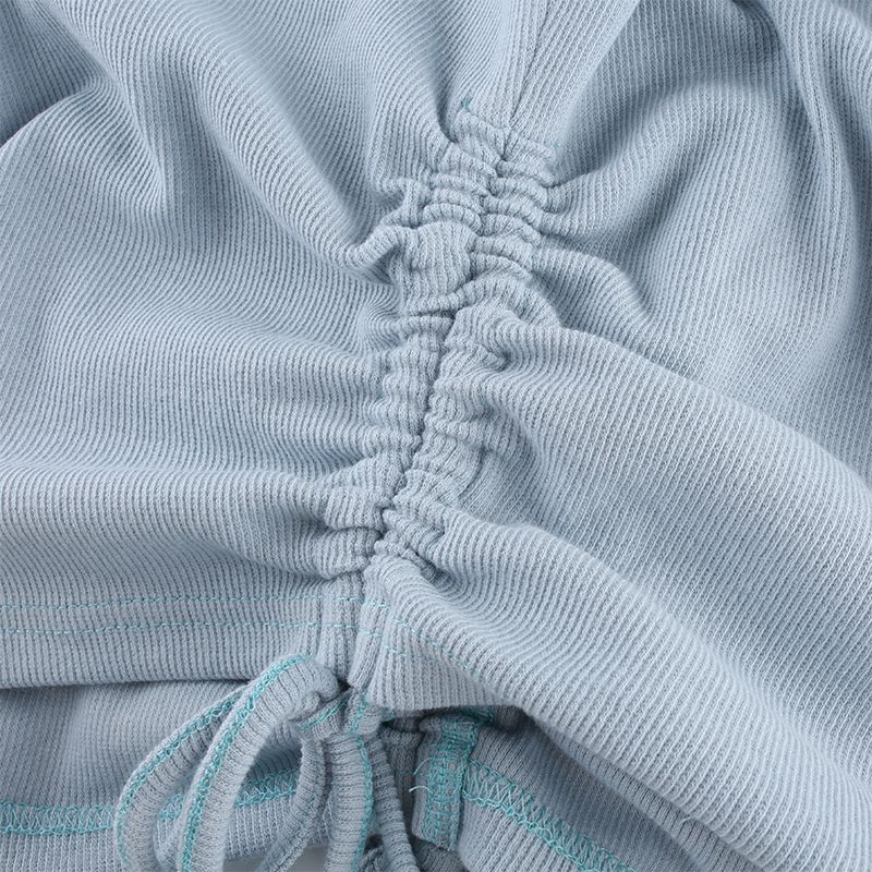 2024 Drawstring Thread Wrapped Chest Top Spring/Summer Women's Wear New_voghion.com