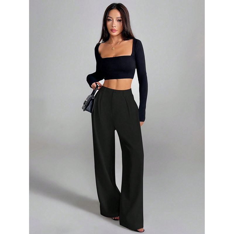Women's Clothing Casual Pants For Women Spring And Autumn New All Match Straight Drape Loose Wide Leg Long Pants_voghion.com