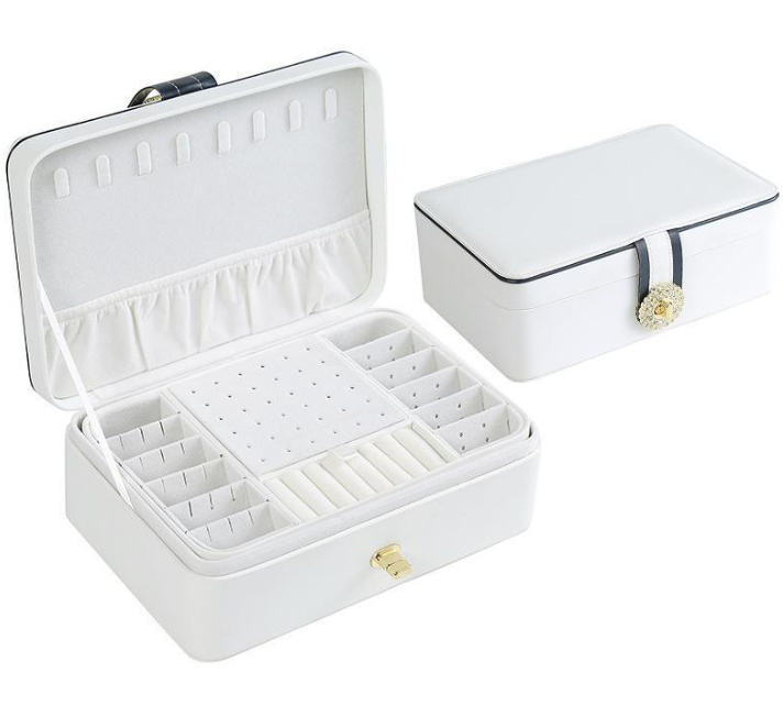 Enostavna prenosna škatla za shranjevanje nakita Vrhunska odlična potovalna škatla za organizatorje nakita velike zmogljivosti Torba_voghion.com