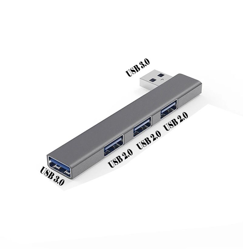 Uslåelig kvalitet, rettvinklet aluminiumslegering, type C-splitter, bærbar PC 3.0, USB-forlenger, fireporters hub_voghion.com