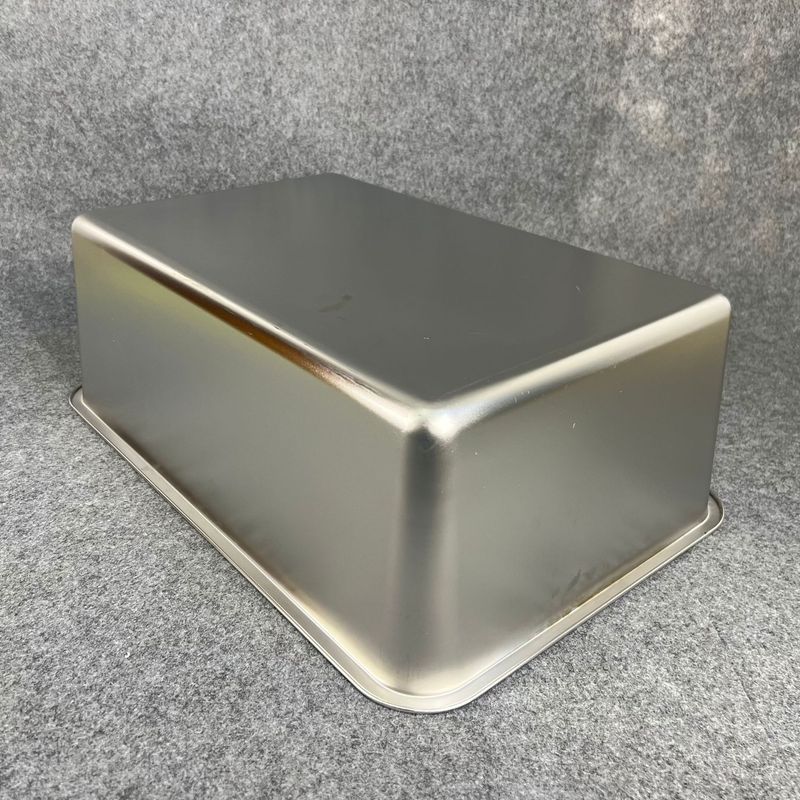 Edelstahl Flache Boden Vertieft Rechteckigen Kantine Dampfenden Reis Tablett Gemüse Becken Mit Deckel Quadratische Katzenstreu_voghion.com