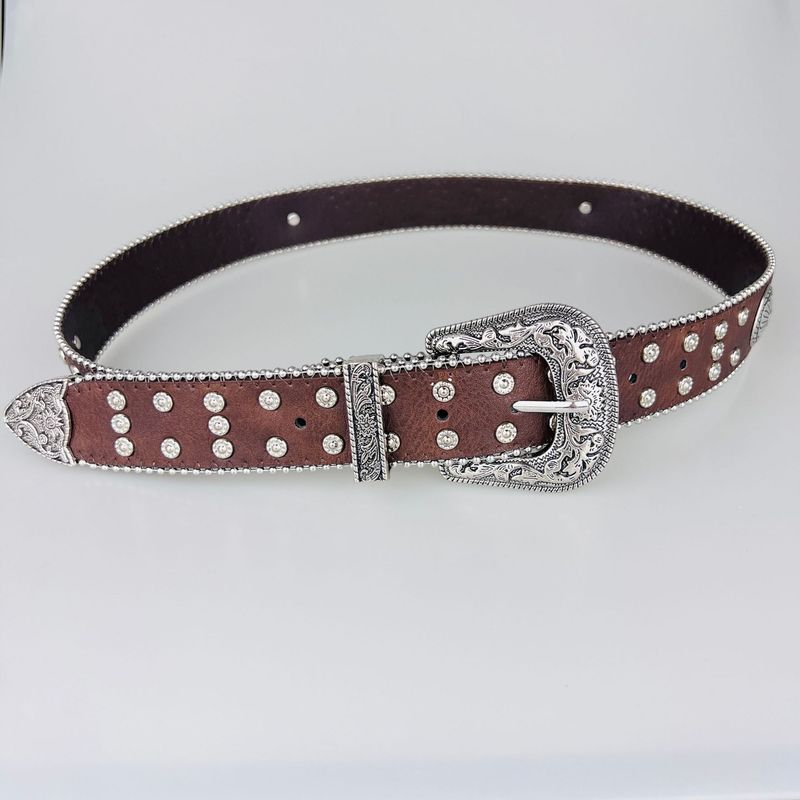 Western Cowboy Gürtel Mittelalter Nieten Retro Hardware Punk Gürtel Unisex Mode_voghion.com