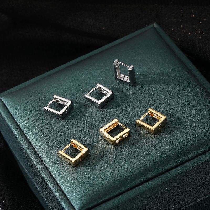 GEOMETRIC TRIO - Alloy Hoop Earrings Set (High-End Minimalist Jewelry, Retro Personality Design)_voghion.com
